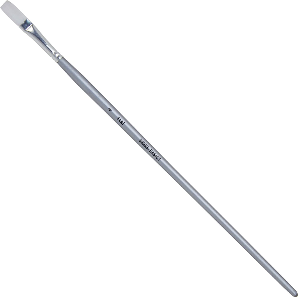 BASICS BRUSH FLAT #4 LONG HANDLE