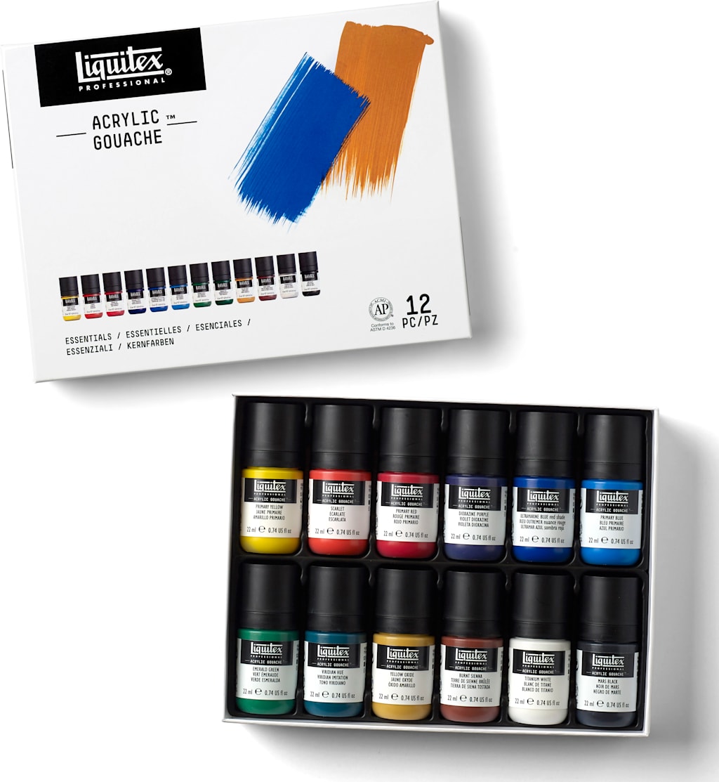 ACRYLIC GOUACHE SET 22ML 12 COLOR ESSENTIALS
