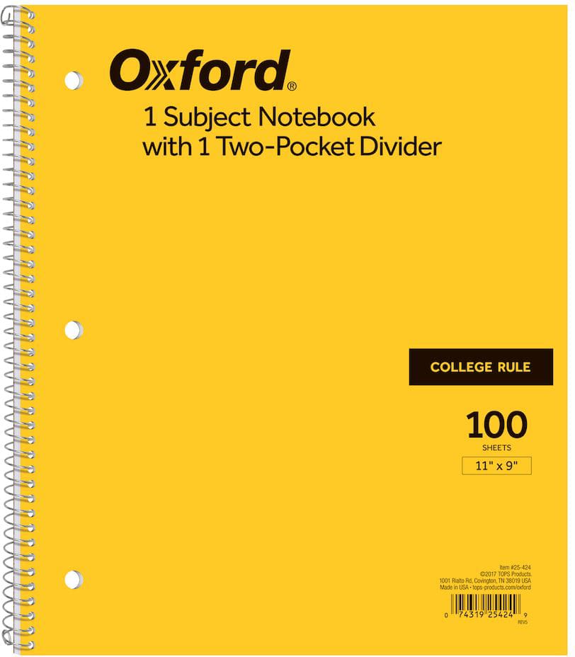 NOTEBOOK 1 SUBJECT 11x8 100SH 2PKT