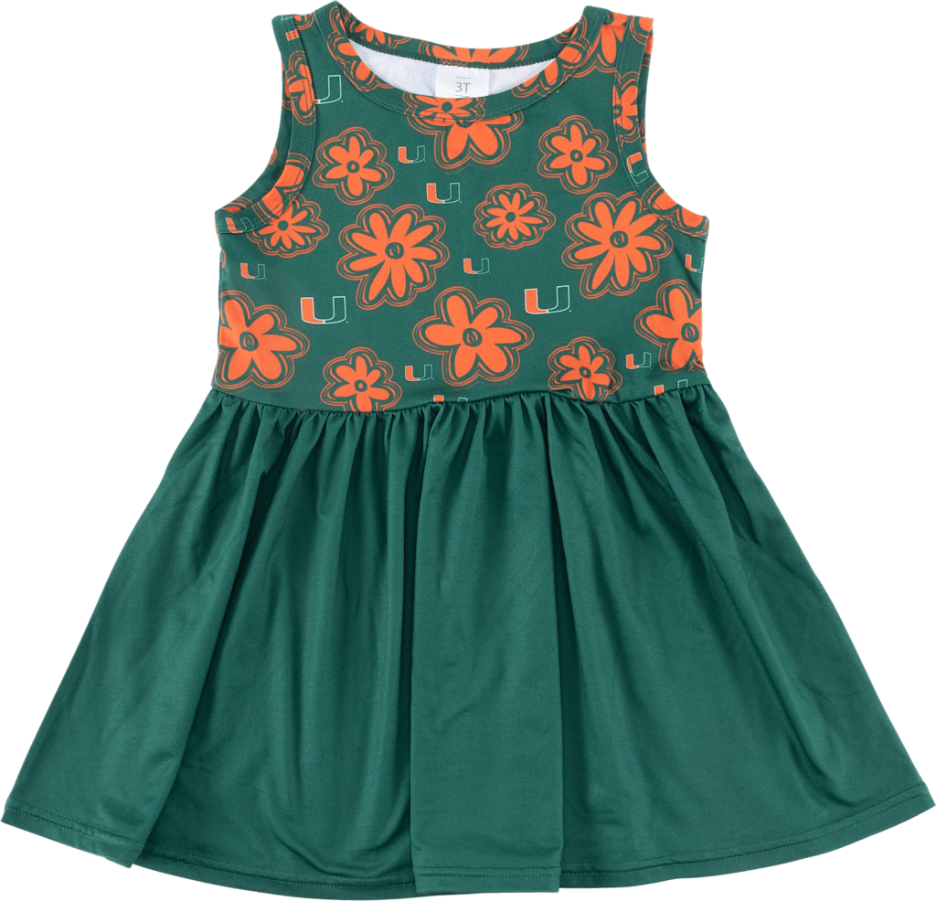 Miami Hurricanes Toddler Girl's Floral Dress