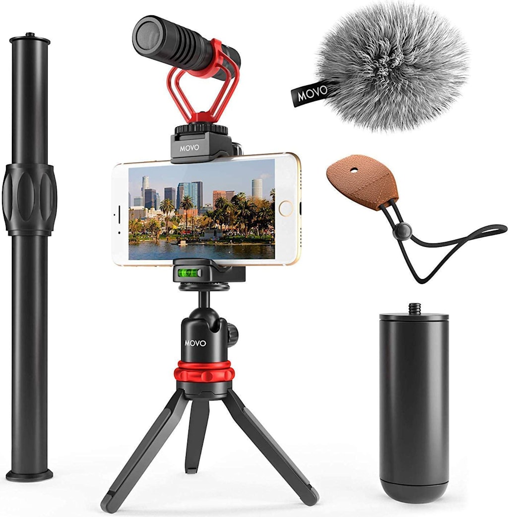 Movo Smartphone Video Rig With Mic, Black - ONLINE ONLY
