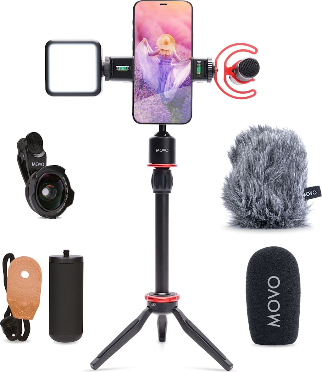Movo Smartphone Video Kit With Shot Gun Mic, black - ONLINE ONLY