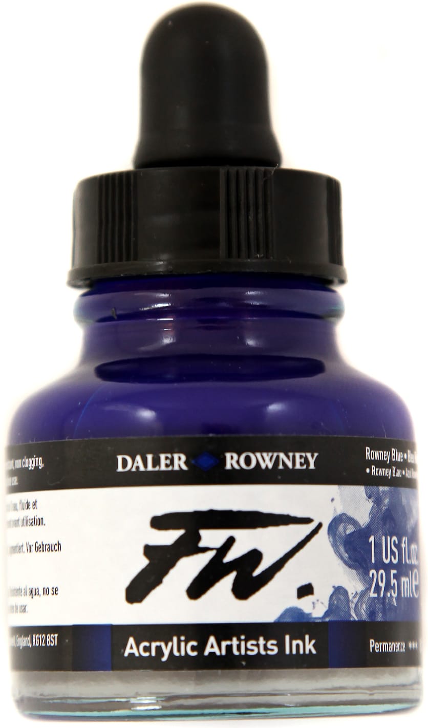 FW ACRYLIC INK 1OZ ROWNEY BLUE