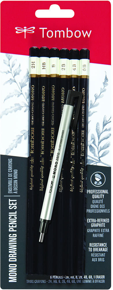 Mono Drawing Pencil Set With Eraser