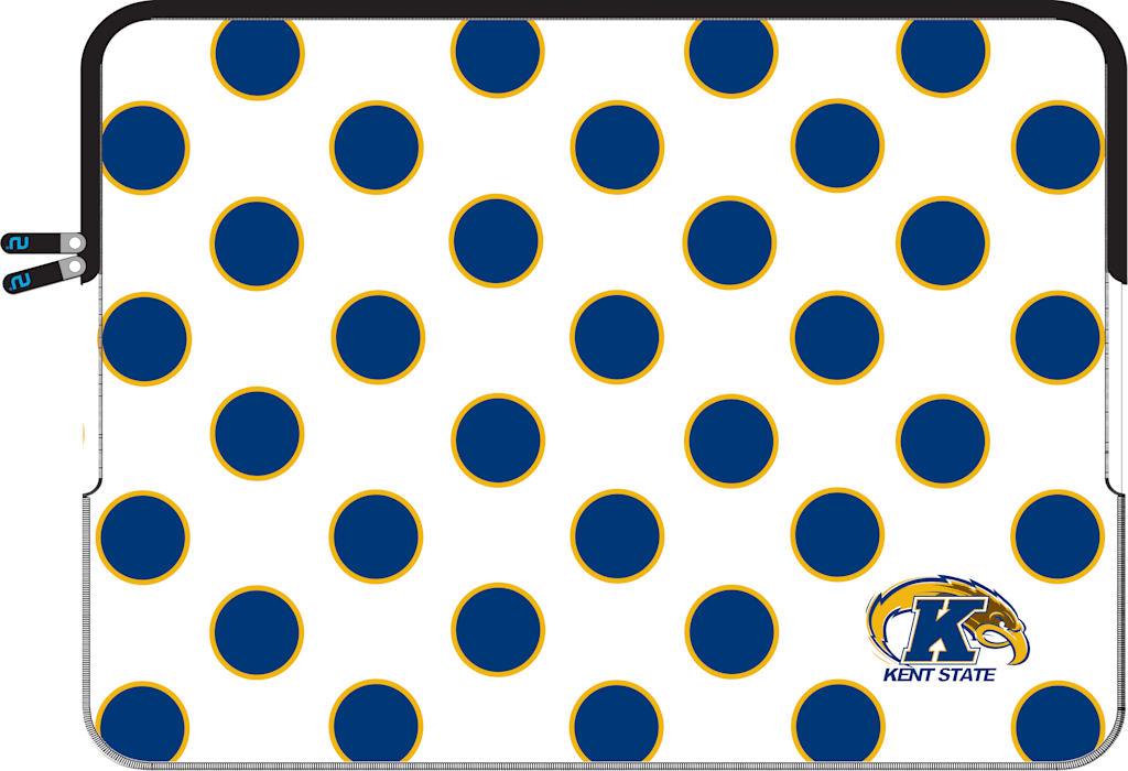 Kent State University Logo Neoprene Laptop Sleeve 13'' - Polka Dot