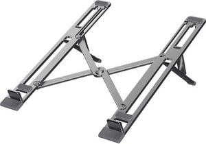 Sanho HyoerStand Foldable Aluminum Laptop Stand- GRAY Up to 17'' Screen Size Notebook, Tablet Support - Aluminum Alloy, Silicon - ONLINE ONLY