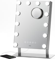 iHome Beauty Hollywood Pro Bluetooth Vanity Mirror. Bluetooth Smart Speaker - Silver - ONLINE ONLY