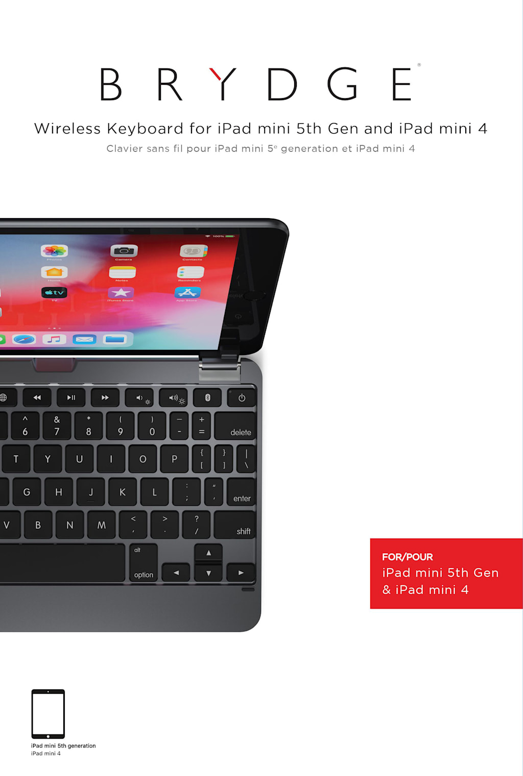 Brydge 7.9 Bluetooth Keyboard iPad Mini, Space Gray - ONLINE ONLY