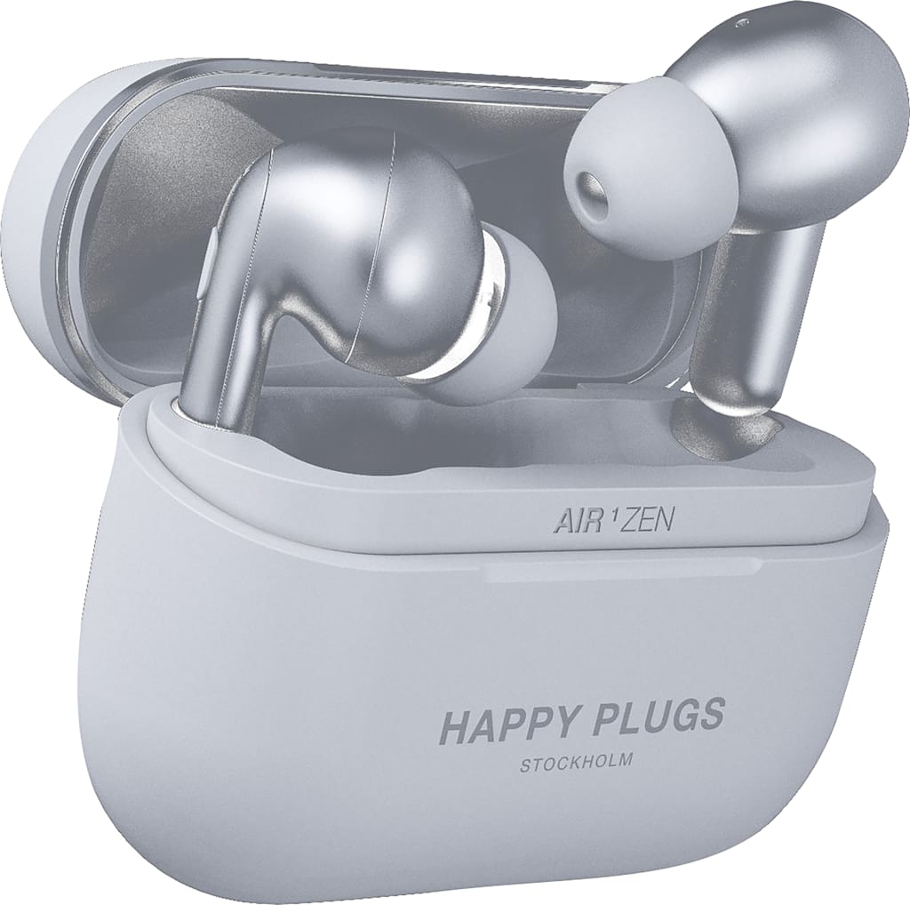 Happy Plugs Air 1 Zen True Wireless Earbuds, Silver