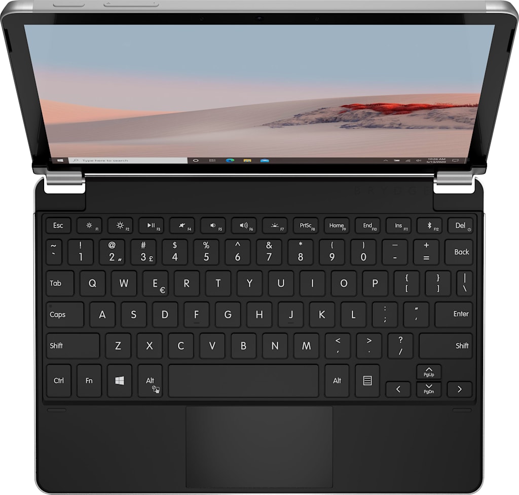 Brydge 10.5 Go+ Aluminum Bluetooth Keyboard, Surface Go/Go2, Silver - ONLINE ONLY