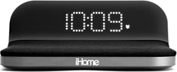 iHome Compact Alarm Clock with Qi Wireless Charging and USB Charging Black/Gray - ONLINE ONLY