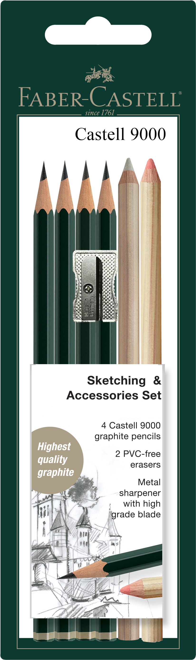 Castell Graphite 9000 Sketch And Accessories Set