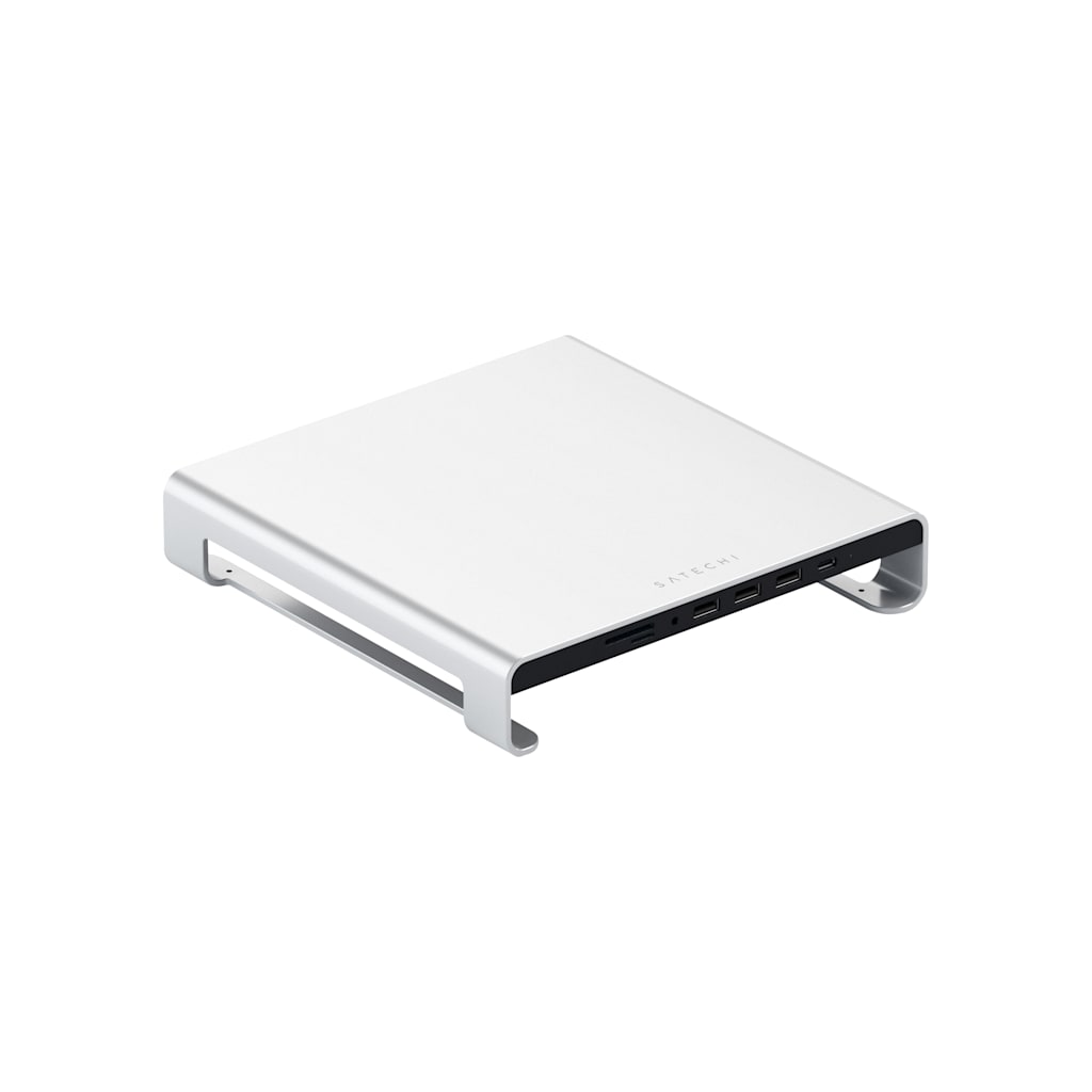 Satechi Type-C Aluminum Monitor Stand Hub for iMac, Silver - ONLINE ONLY
