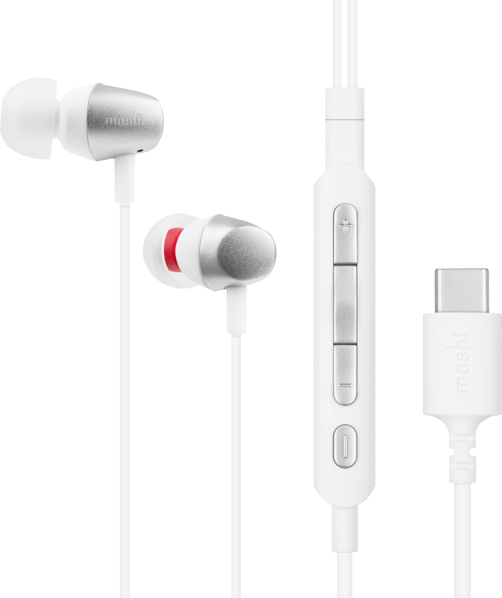 Moshi Mythro C USB-C Earbuds w/Mic- Jet Silver - ONLINE ONLY