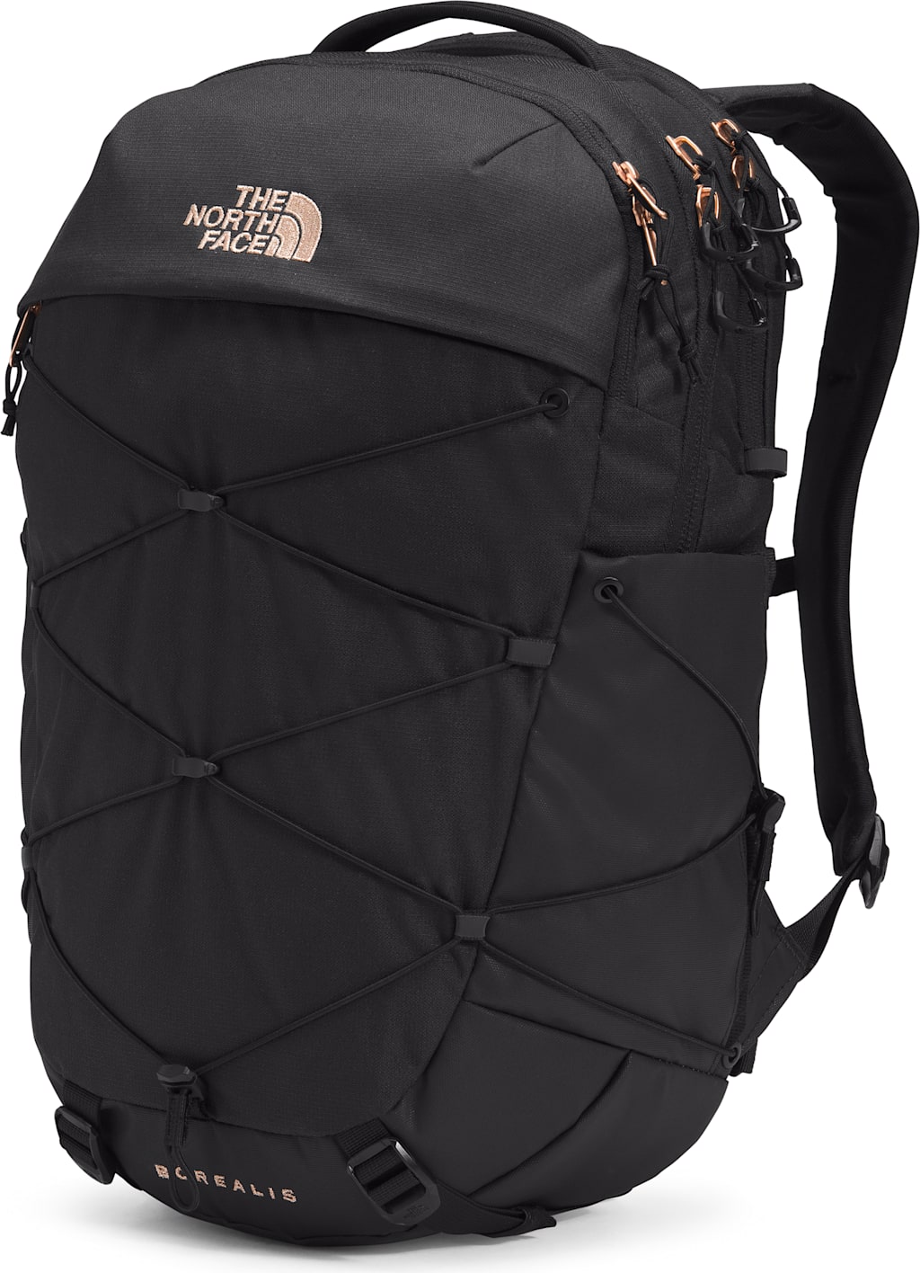 NORTH FACE WOMENS BACKPACK BOREALIS BLACK HEATHER/CORAL