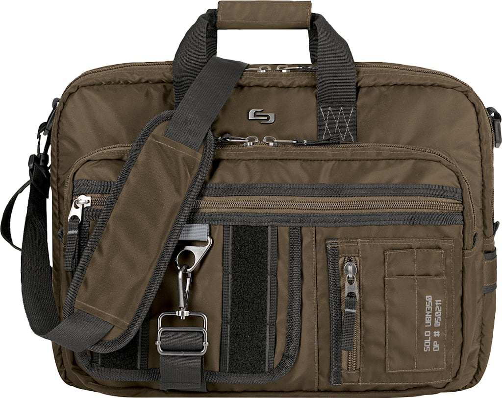 Solo New York Zone Hybrid Briefcase/Backpack 17.5in, Khaki - ONLINE ONLY