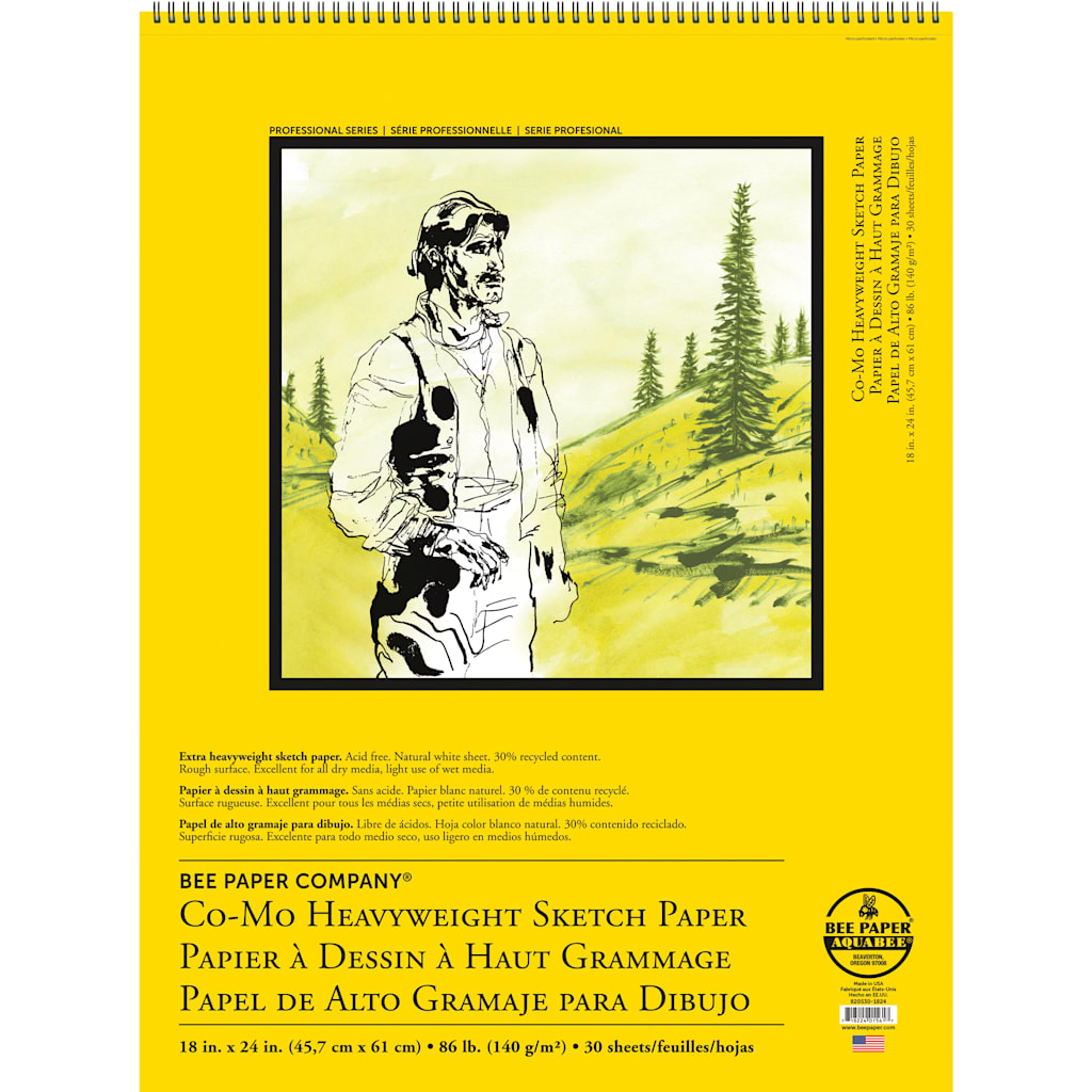 Bee Paper 18x24 86-pounds Co-Mo Sketch Double Bound Pad 30/Sheets