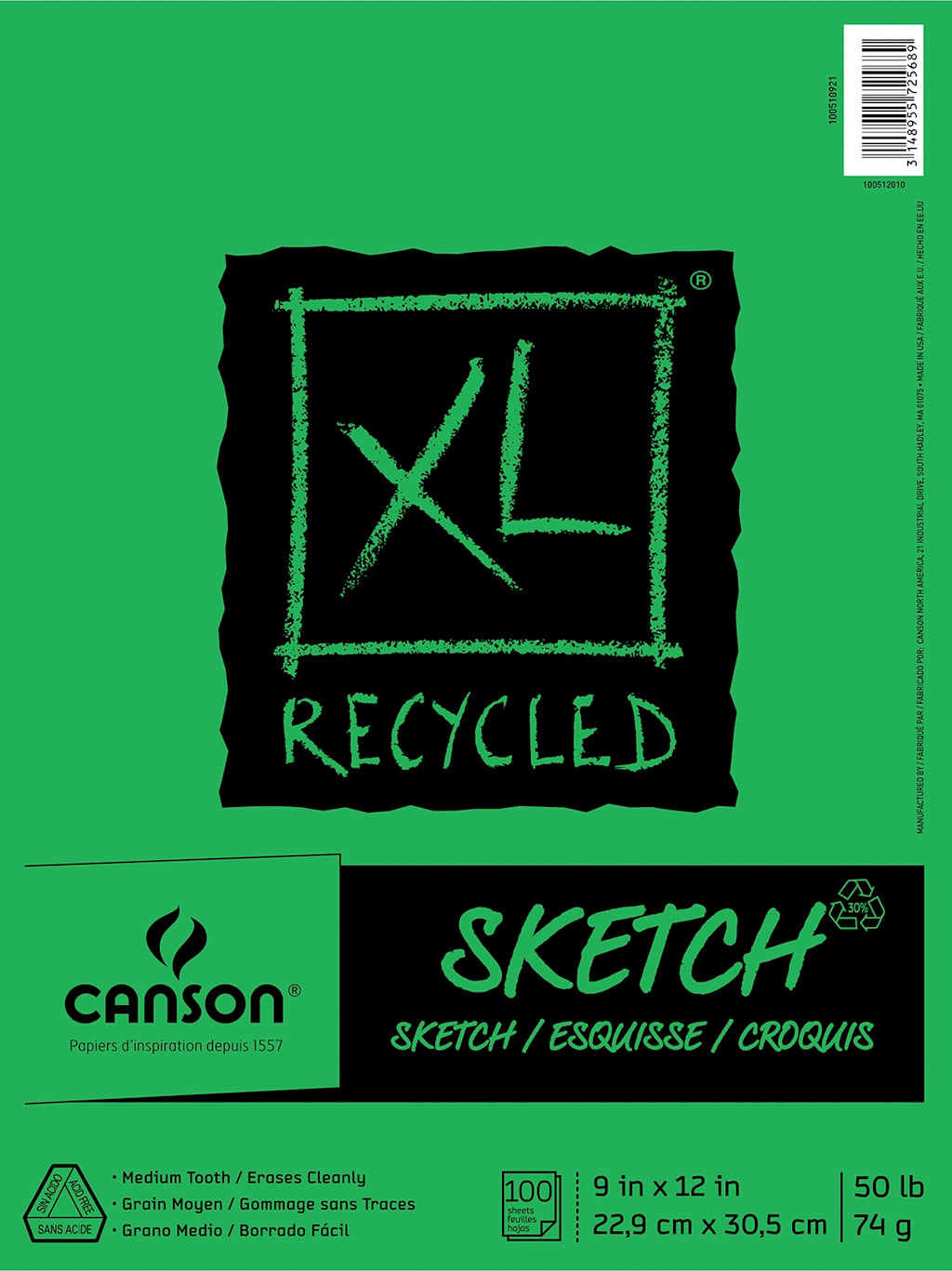 XL RECYSKT 9X12  100SH WB