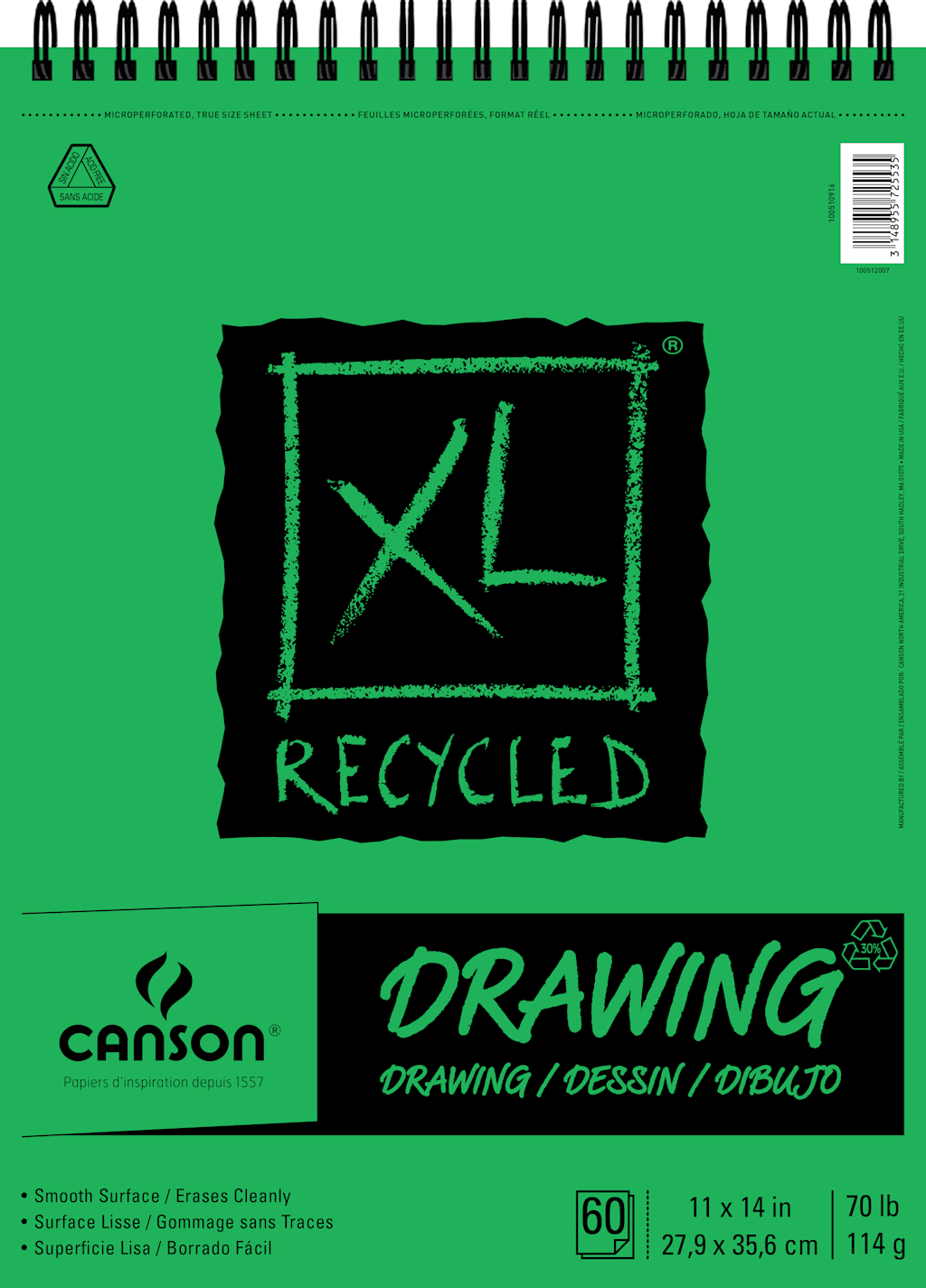 XL RECY DRW 11X14  60SH WB