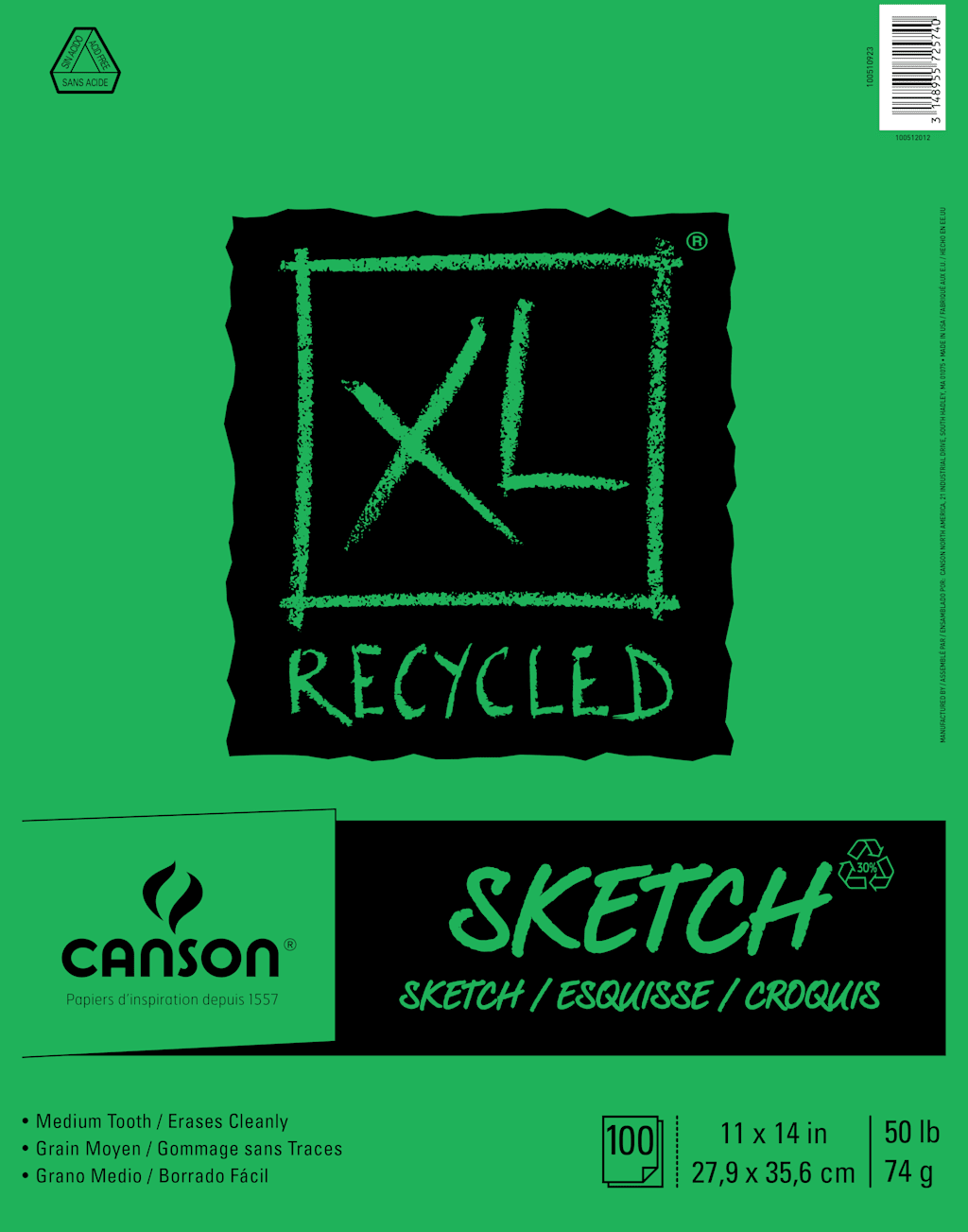 XL RECYSKT 11X14  100SH TB