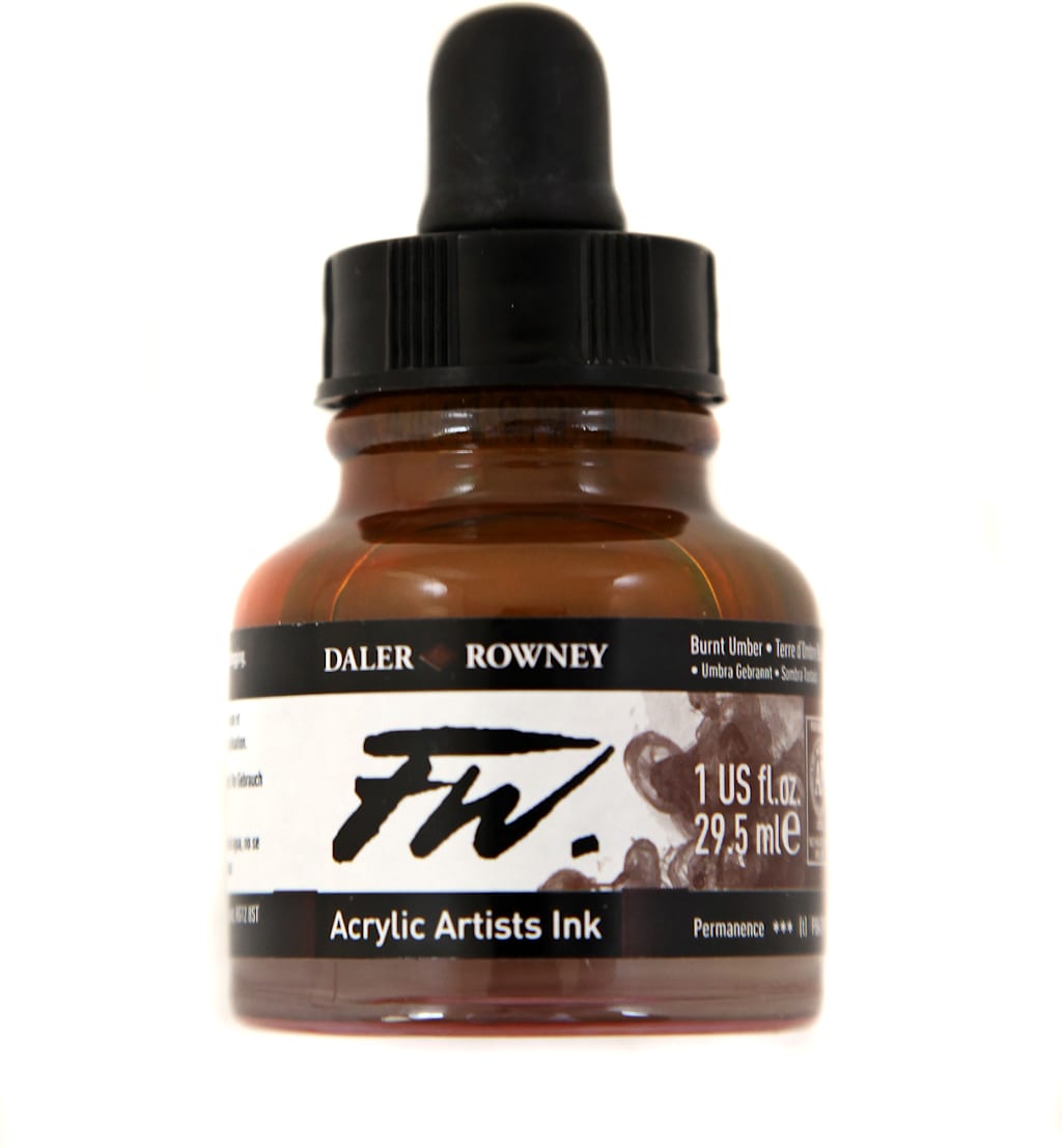 FW ACRYLIC INK 1OZ BURNT UMBER