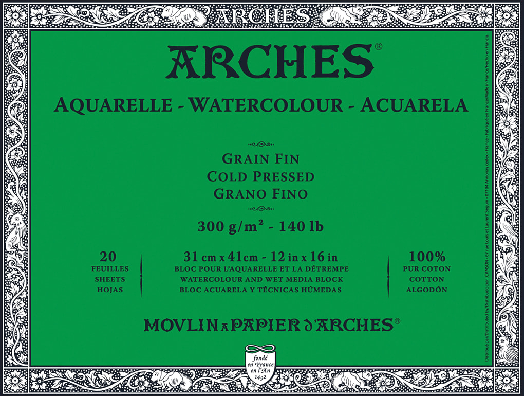 Arches Watercolor Block 140 Cold Press 20 Sheets 12X16
