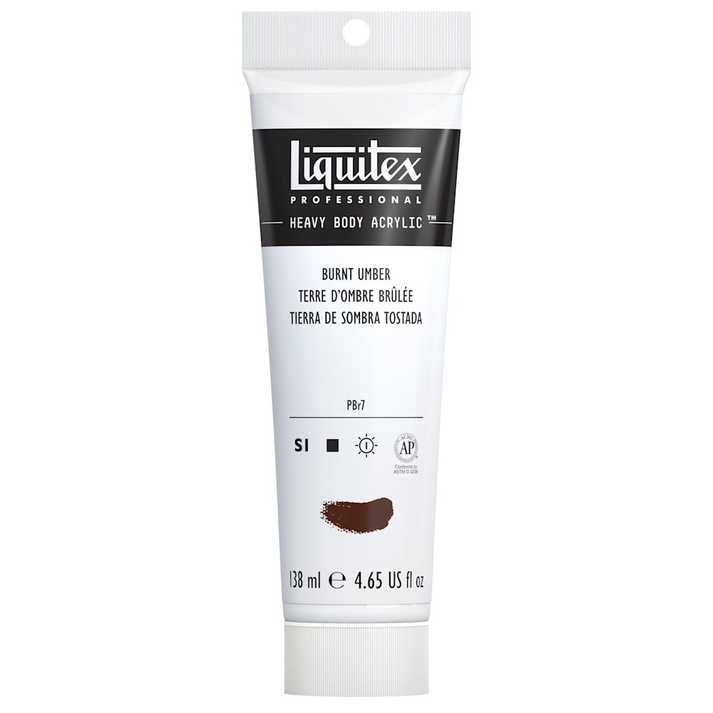HEAVY BODY ACRYLIC 4.65OZ TUBE BURNT UMBER