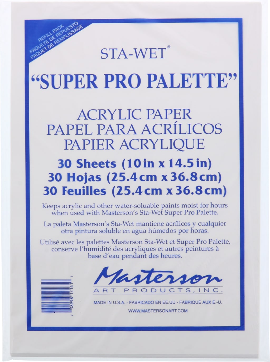 ACRYLIC FILM FOR THE STA-WET SUPER PRO PALETTE