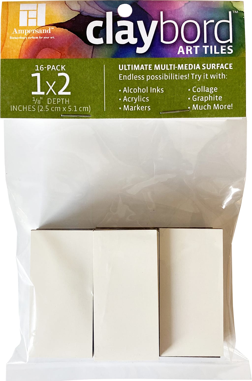 CLAYBORD ART TILE 1X2 16-PACK