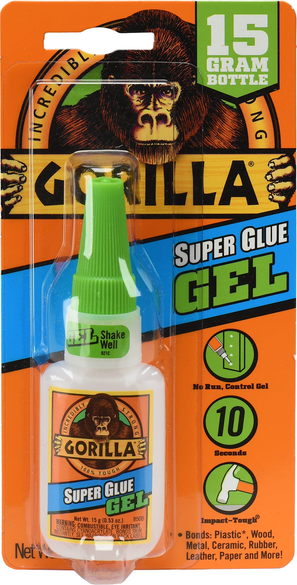 GORILLA SUPERGLUE GEL 15 GRAM BOTTLE