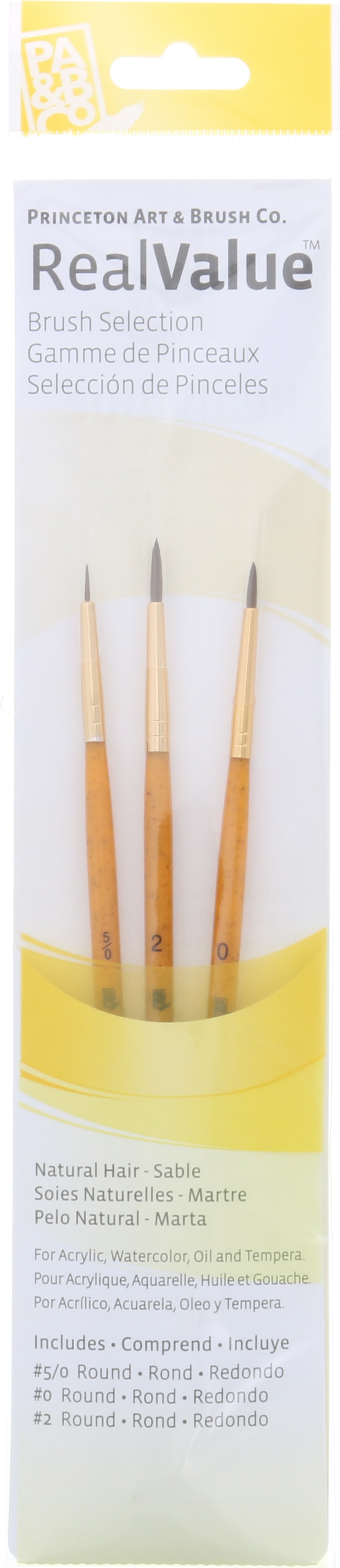 BRUSH SET SYNTHETIC ROUNDS  3 PACK