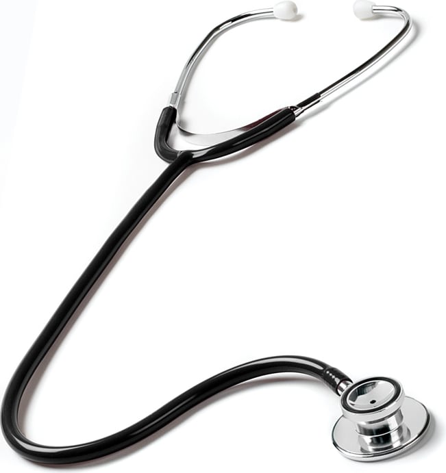 DUAL HEAD STETHOSCOPE IN CLAMSHELL-BLACK