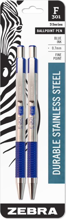 F301 RT BP PEN BLUE 2PK