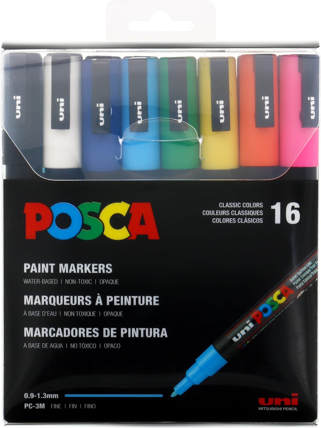 POSCA MARKER SET FINE POINT 16-COLORS