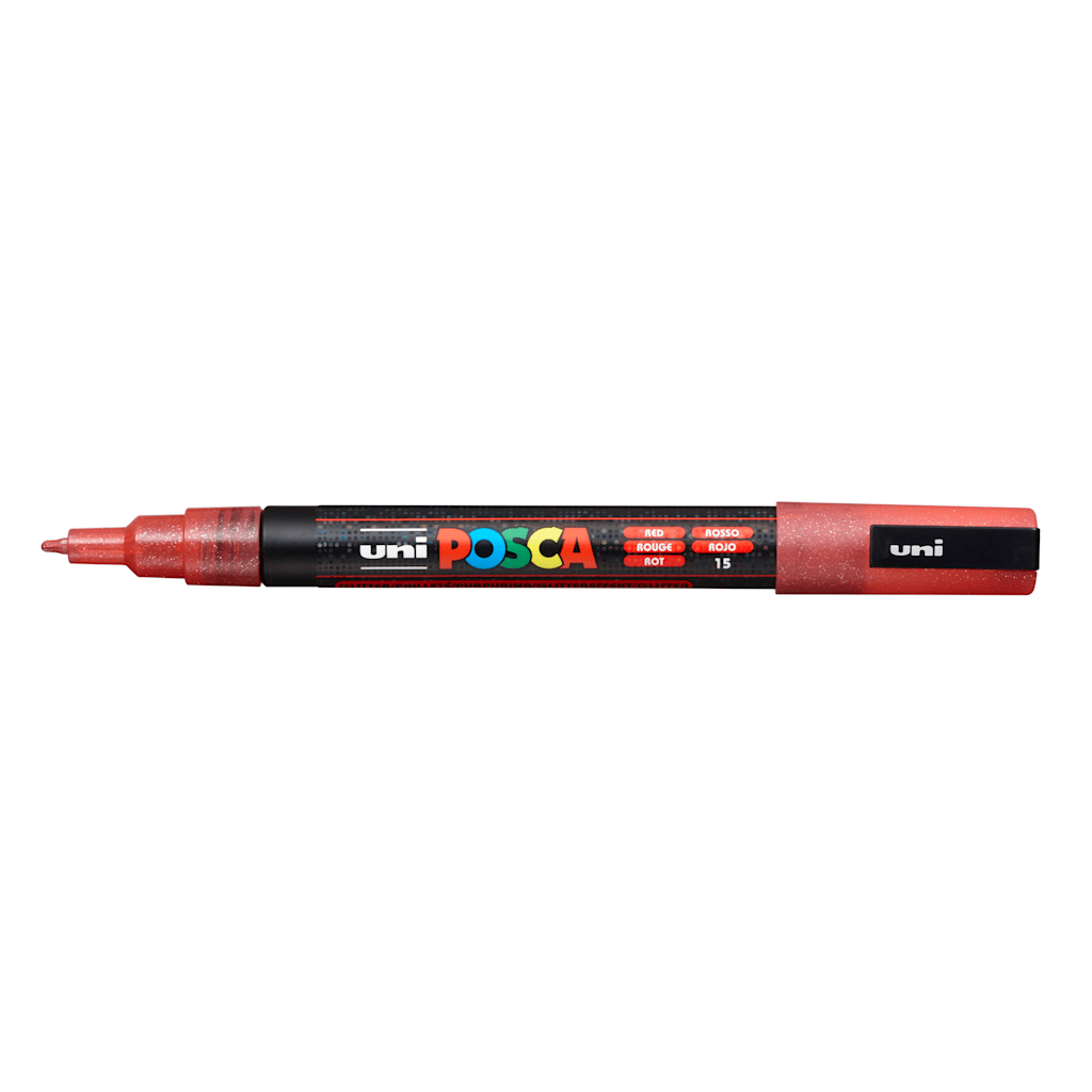 Posca Paint Marker PC-3M Fine Glitter Red
