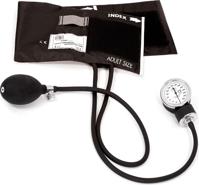 PREMIUM ADULT ANEROID SPHYGMOMANOMTER IN CLAMSHELL-BLACK