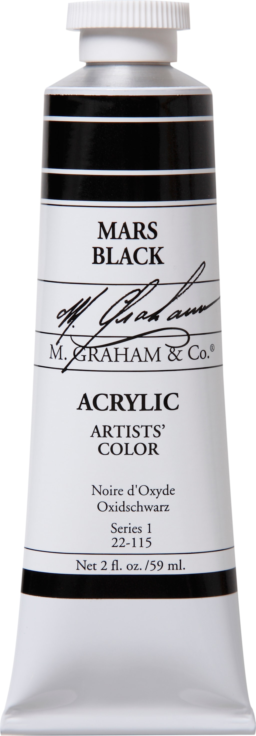 M. Graham Mars Black 2-fluid ounce (60 ml) Artists Acrylic