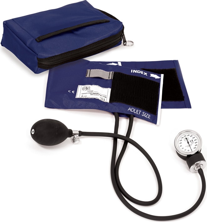 PREMIUM ANEROID SPHYGMOMANOMETER WITH MATCHING CARRY CASE-NAVY