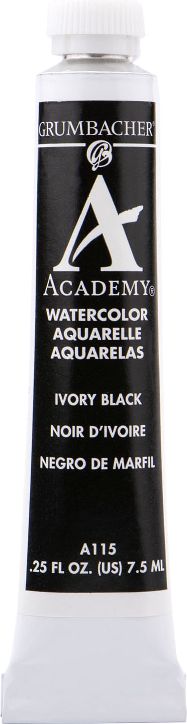 ACADEMY WATERCOLOR IVORY BLACK 7.5ML
