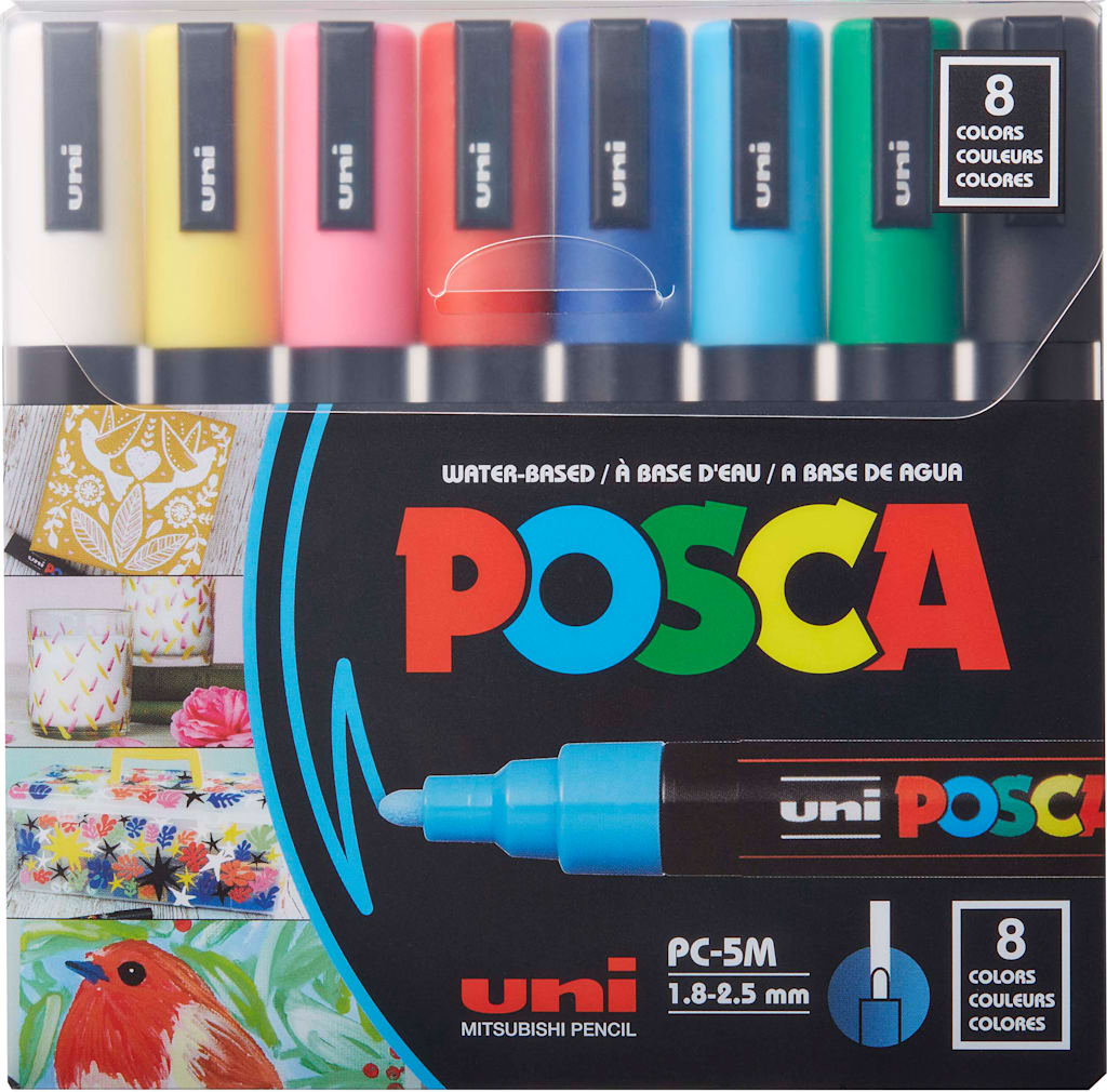 POSCA MARKER SET MEDIUM POINT 8-COLORS