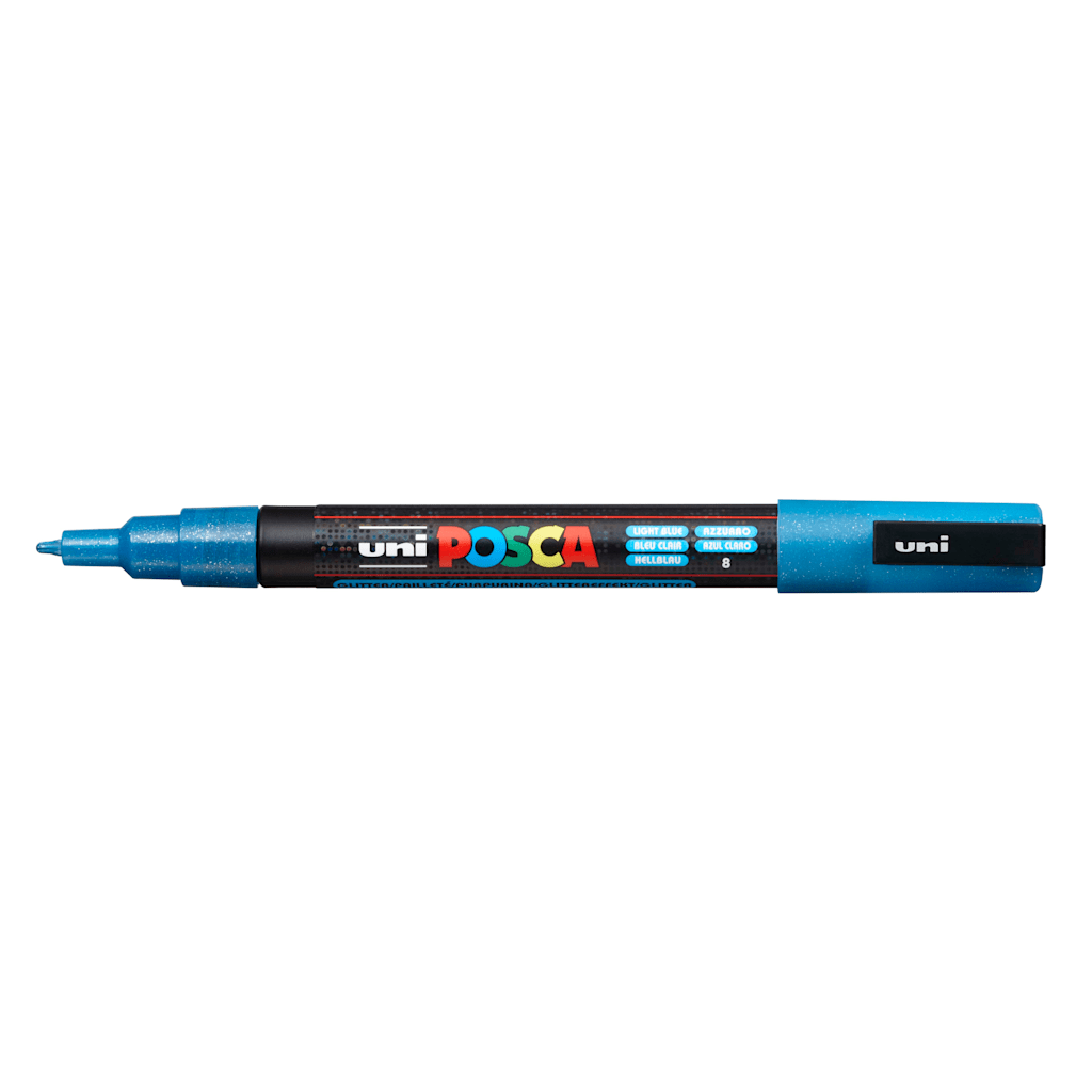 Posca Paint Marker PC-3M Fine Glitter Light Blue