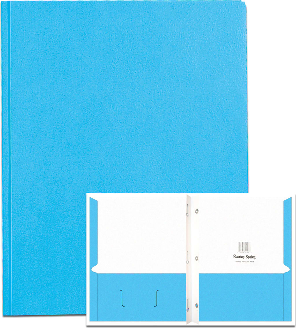 PORTFOL 2PKT 3PRONG LT BLUE