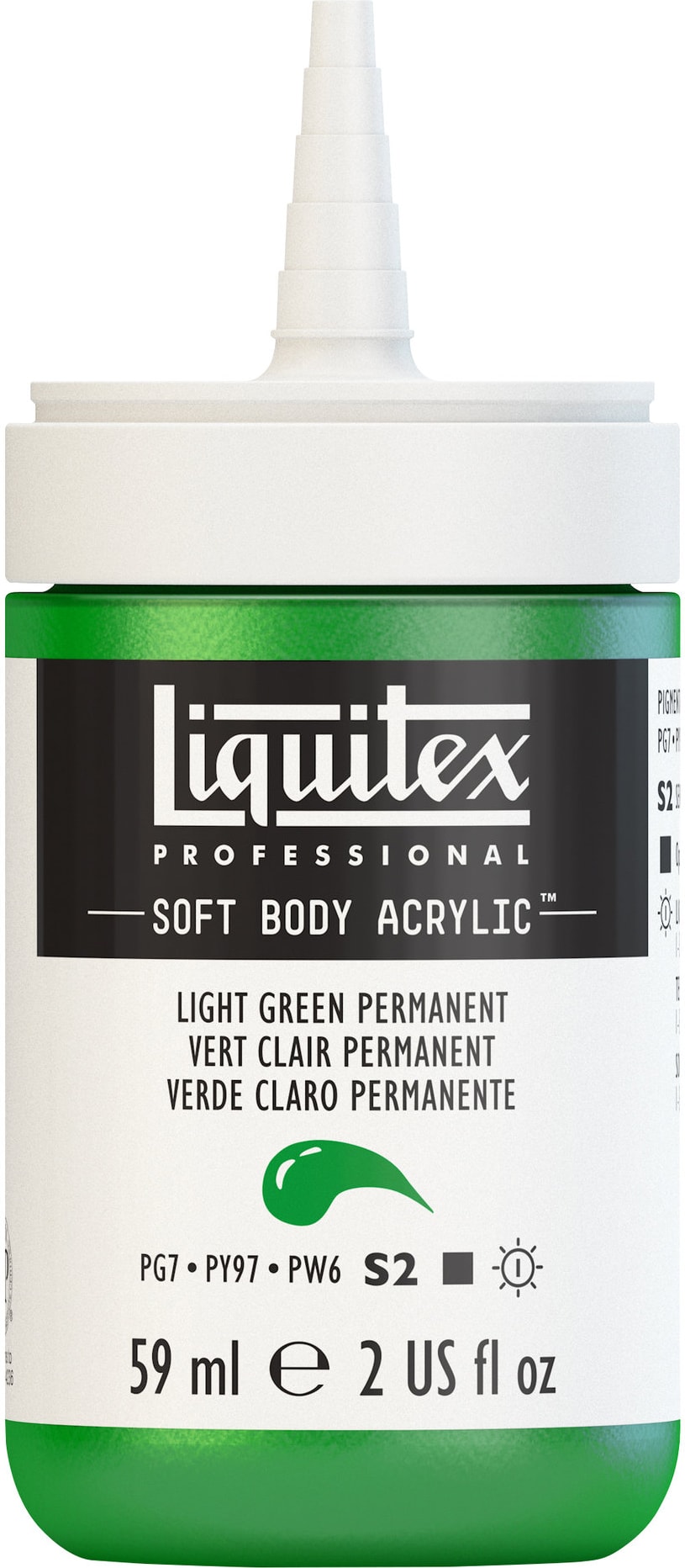 PROFESSIONAL SOFT BODY ACRYLIC 59ML LIGHT GREEN PERMANENT