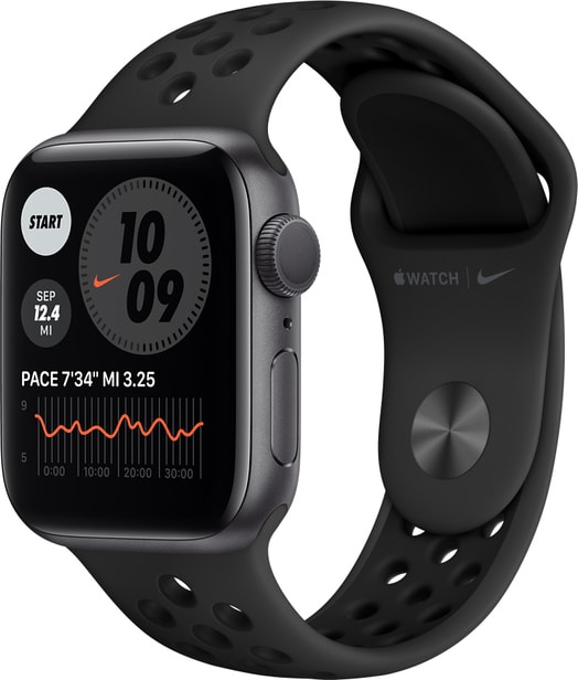 Apple Watch Nike Series 6 GPS, 40mm Space Gray Aluminum Case with Anthracite/Black Nike Sport Band  - ONLINE ONLY