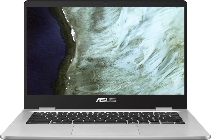 Asus 14'' Chromebook C423NA-DB42F - Full HD - 1920 x 1080 - Intel Celeron N3350 Dual-core (2 Core) 1.10 GHz - 4 GB Total RAM - 32 GB Flash Memory - Silver.     Intel Chip - Chrome OS - Intel HD Graphics 500 - NanoEdge - ONLINE ONLY