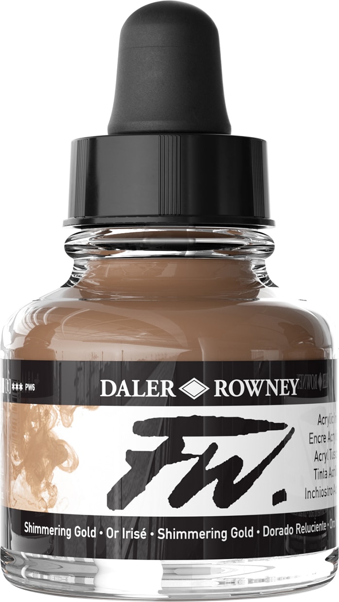 FW ACRYLIC INK 1OZ SHIMMERING GOLD