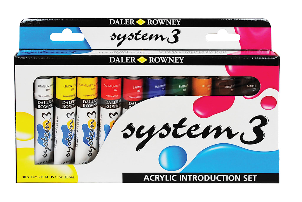 SYSTEM 3 ACRYLIC ORIGINAL INTRODUCTORY SET 10 COLORS 22ML