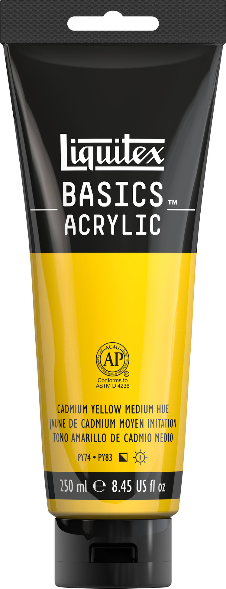 BASICS ACRYLIC 250ML CADMIUM YELLOW MEDIUM