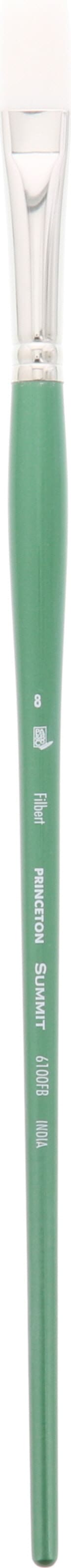 SUMMIT WHITE SYNTHETIC BRISTLE FILBERT 8 LONG HANDLE