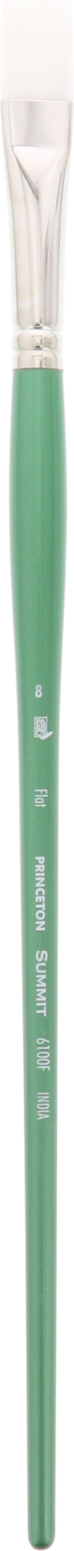 SUMMIT WHITE SYNTHETIC BRISTLE FLAT 8 LONG HANDLE